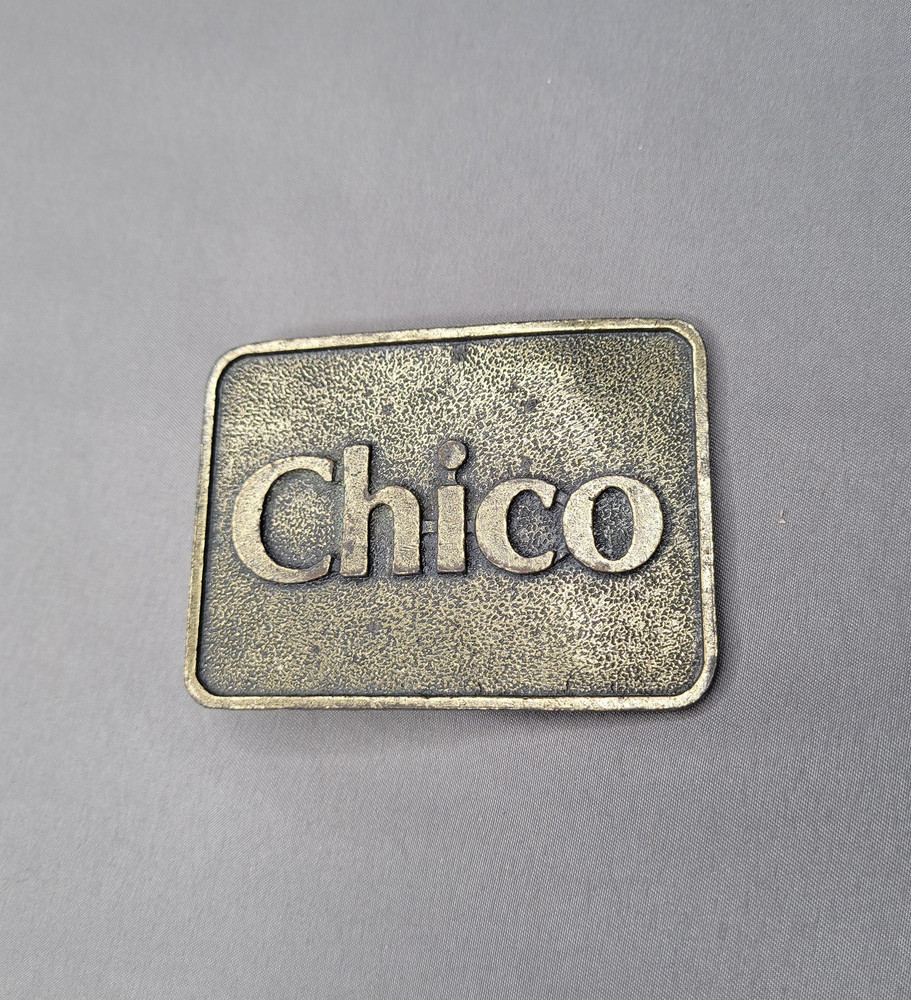 Chico Belt Buckle Mens One Size Antique Brass Tone Rectangular Western Cowboy CA