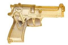 Gun Belt Buckle Rhinestones Gold Metal Iced Men Fashion Pistol Real Cowboy Style