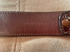 RARE! HUGE!! Kieselstein-Cord Medusa Belt Buckle W/Brown Alligator Belt Size 2