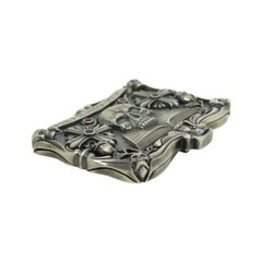Handmade Sterling Silver Skull Mens Biker Belt Buckle Masonic мemento mori