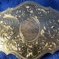 Vintage Montana Silversmiths 22K Gold Plate All Gold Western Belt Buckle Blank