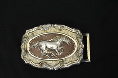 Mustang Western Style Belt Buckle Horse 2-1/2&Prime; x 3-1/4&Prime;
