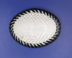 White Cobra Snakeskin Hand laced Belt Buckle made in USA fits 1-1/2&Prime; Belt