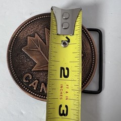 Maple Leaf Canada Round Belt Buckle Buckle Copper Metal 2.5”