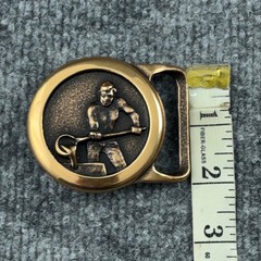 Tech Ether Guild IMC Foundry Products Brass Belt Buckle Vtg Industrial Worker