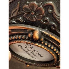 Western Horseshoe Belt Buckle Copper Tone Floral Oval 30x40mm Gemstone Mount