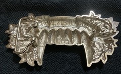 Fang Belt Buckle LOVE NEVER DIES Vintage Metal Rock Rebel Used