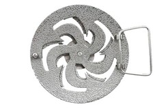 Fashion Spain Flag Belt Buckle Silver Toned Round Shape Spinner Unisex New
