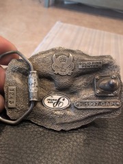 VINTAGE EAGLE BUCKLE PEWTER WITH BLACK ENAMEL, NUMBERED