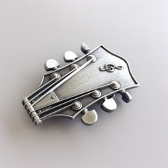 Antique Brushed Silver Guitar Music Belt Buckle also Stock in the US