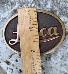Vntg Leica Camera Belt Buckle Solid Brass 3×2 1/8” Leica Camera