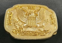 BORN IN THE U.S.A. USA STRONG FREE PROUD PATRIOTIC SEAL EAGLE BELT BUCKLE RM FAY