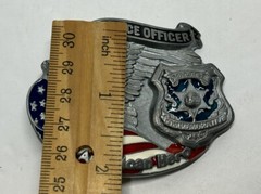 Great American Products Belt Buckle Pewter Police Officer An American Hero EUC