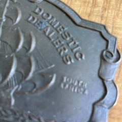 Livingston Wells & Co. Sailing Ship Foreign Domestic Belt Buckle Vintage