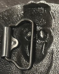 New Western Skull W Hat & Crossed Rifles Metal Onyx Black Enamel Belt Buckle