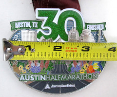 2022 Austin Half Marathon Belt Buckle w Lanyard Ribbon Running Texas Finisher