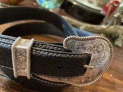 Wage James Reid Dgn Sterling Silver 14k Overlay Belt Buckle Nu 🦬34-36”-1.3/8”✅