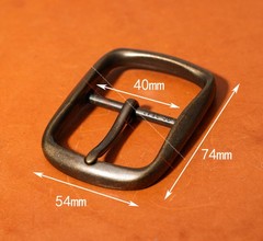 40mm Men Vintage Brass Tone Plated Western Leathercraft Center Bar Belt Buckle
