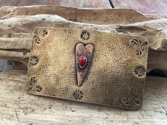 Copper And brass, Coral Heart Belt Buckle