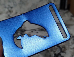 GRIP6 BELT BUCKLE – NATURALIST SALMON FISH – ELECTRIC BLUE – 1.5 INCH WIDE