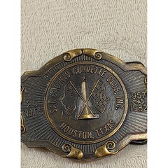 Vintage San Jacinto Corvette Club Houston Texas 25 Years Belt Buckle 1957-1982
