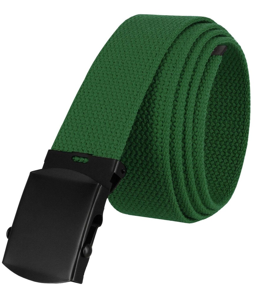 Military Belt Canvas Web Non Leather One Size, 1 Pack 12 – Green