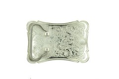 Double Color Western Flower Pattern Cowboy Cowgirl Solid Brass Metal Belt Buckle