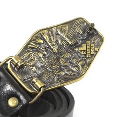 Warship done! solid brass belt buckle, ukrainian trident, russian combat ship