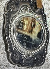 Western Unisex Silver Tone Polished Natural Genuine Stone Rope Belt Buckle
