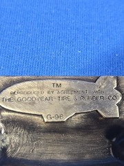 Vintage 1974 Goodyear Tire and Rubber Company Blimp Belt Buckle MARKED REPRO