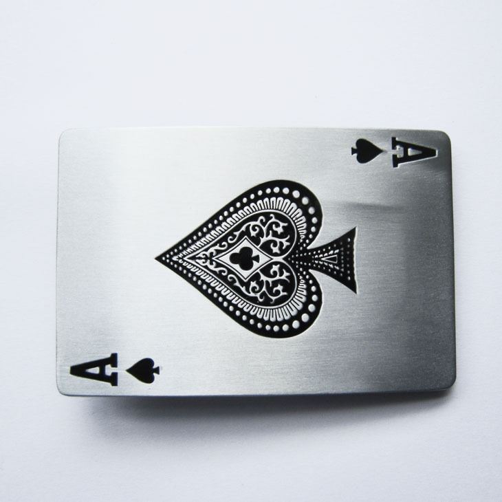 Ace of Spades Card Poker Hold’em Metal Belt Buckle