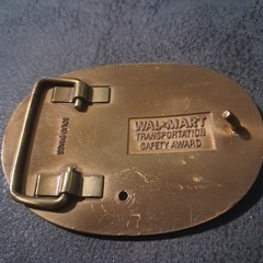 Vintage WAL-MART Transportation 1987 Safety Award Solid Brass Buckle 12 Yr