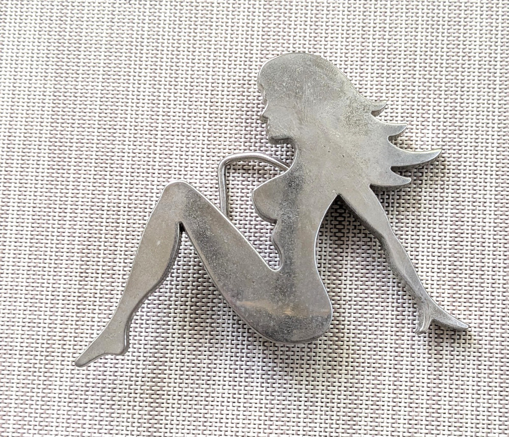 Sexy Trucker Mud Flap Girl Chrome Belt Buckle by Rock Rebel