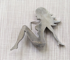 Sexy Trucker Mud Flap Girl Chrome Belt Buckle by Rock Rebel