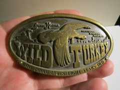 1974 AUSTIN NICHOLS WILD TURKEY BELT BUCKLE SOLID BRASS – GW-26
