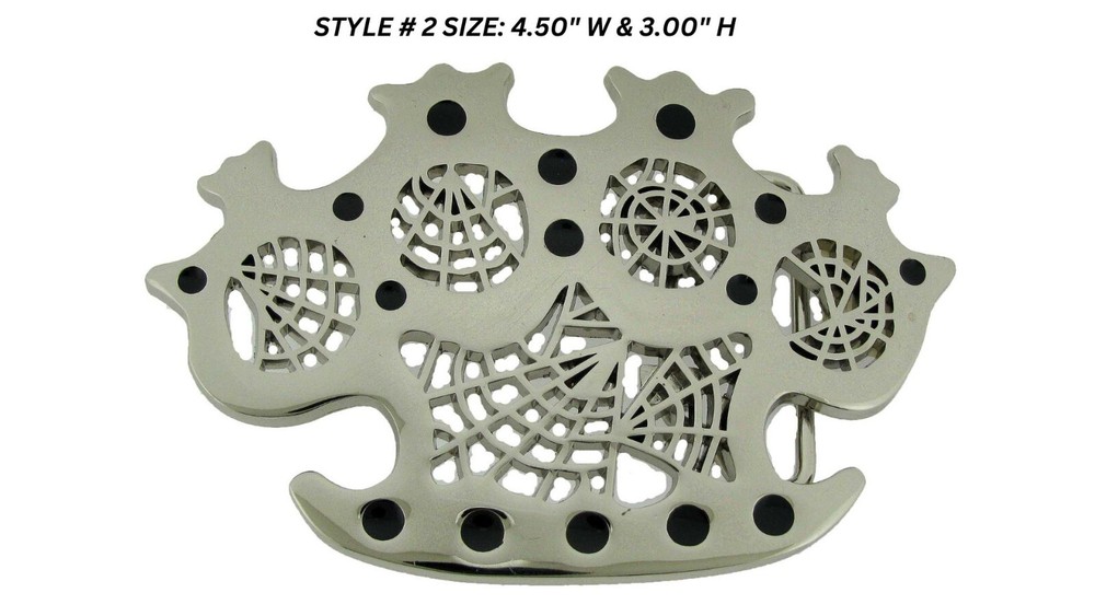 Skull Skeleton Rock Rebel Belt Buckle Mens Womens Silver Metal Halloween Costume