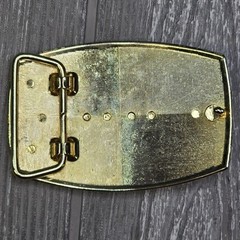 Belt Buckle Gold tone With Eternal Loop 3.5 X 2.25in Fits 1.5in Belt
