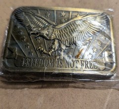 Bronze Belt Buckle 2×3 Freedom Is Not Free Made 2014 Sponsor