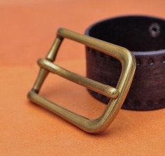 Retro Brass Long Big Heavy Single Prong Pin Leather Belt Buckle fits 40MM Strap