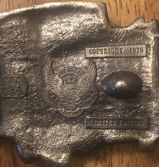 Train Car Caboose Belt Buckle Great American Buckle Co.Pewter 1979 Ltd Ed USA