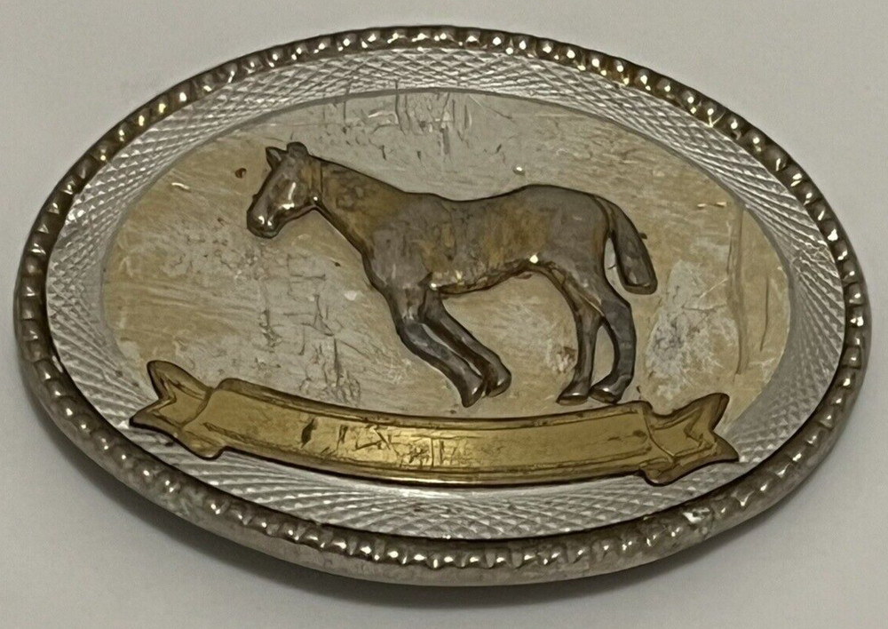 Horse Equestrian Rope Edge Metal Belt Buckle