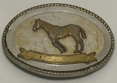Horse Equestrian Rope Edge Metal Belt Buckle