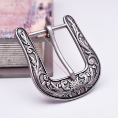 Western Flower Single Prong Leathercraft Pin Belt Buckle Replacement fits 38mm