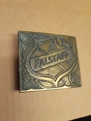 1975 Falstaff Belt Buckle Beer Alcohol Advertising U-168 Beramot Brass Works