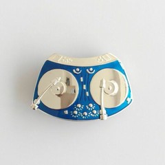Blue DJ Music Turntable Metal Belt Buckle