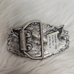 Vintage Solid Brass Bald Eagle Belt Buckle Made in Italy 1970s Retro Patriotic