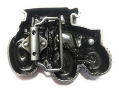 ♈ Raised Graphics ♈ Antique Silver Color tractor mens Belt Buckle Country Farm