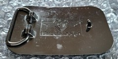 SKULL AND CROSSBONES PIRATE CROSS BONES RED WHITE PATTERN BELT BUCKLE DOWN