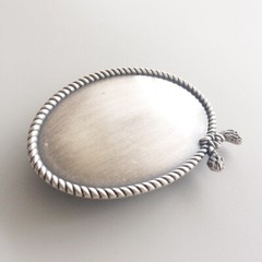 Vintage Silver Plated Western Ropes Oval Custom Blank Belt Buckle
