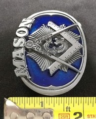 MASON MASONIC SQUARE COMPASS BLUE LODGE G BELT BUCKLE MADE IN USA C&J INC 1985